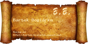 Bartek Boglárka névjegykártya